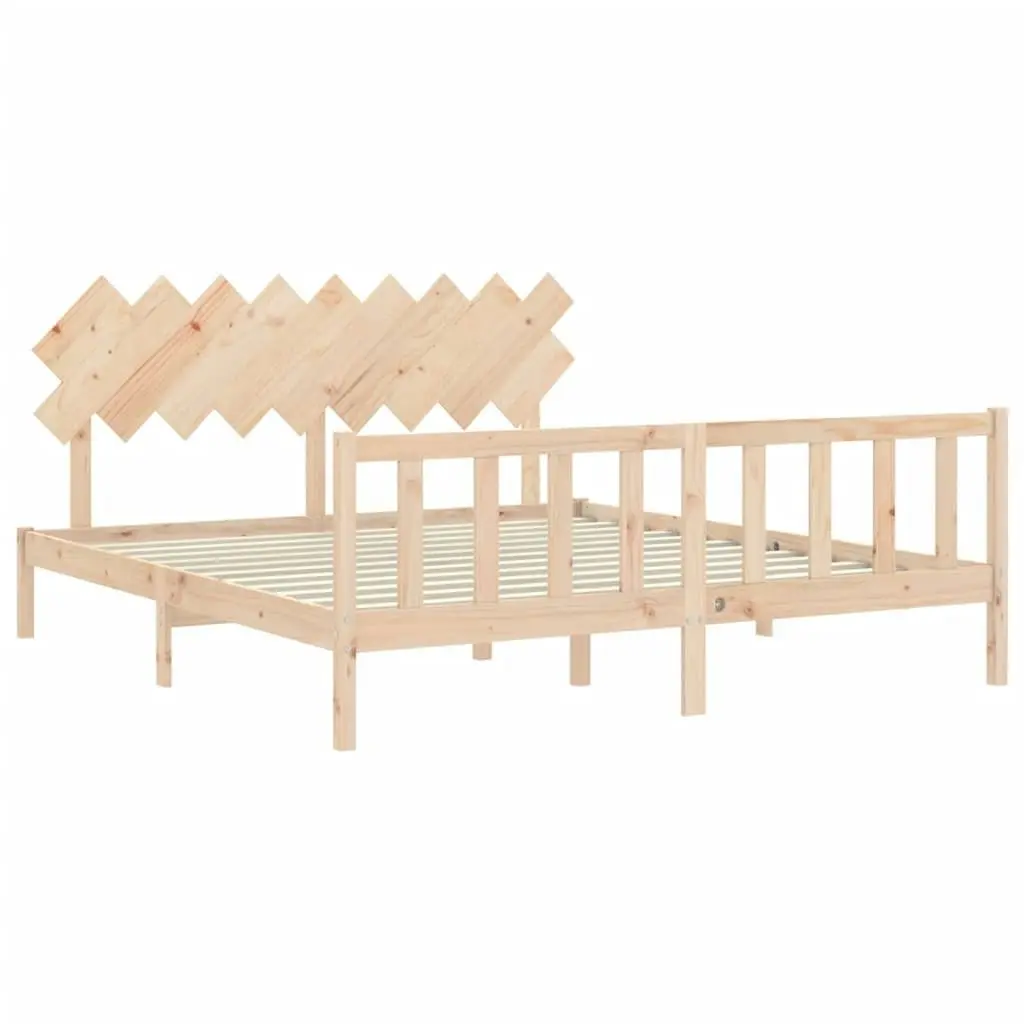 Bed Frame without Mattress 183x203 cm King Solid Wood Pine 3193481