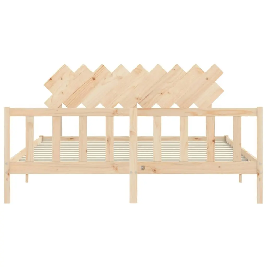 Bed Frame without Mattress 183x203 cm King Solid Wood Pine 3193481