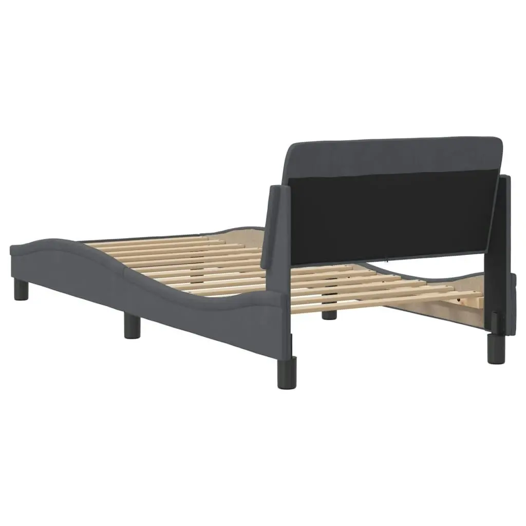 Bed Frame without Mattress Dark Grey 90x190 cm Velvet 373093