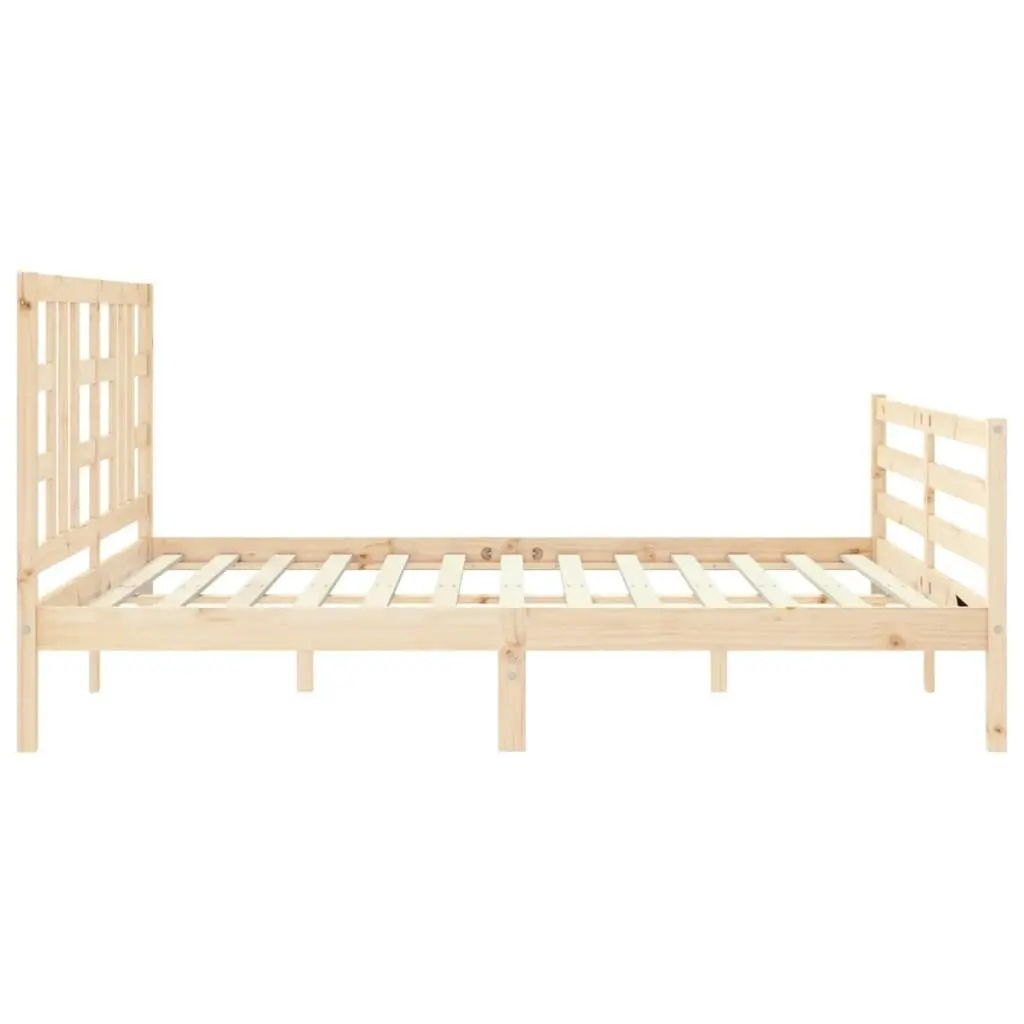 Bed Frame with Headboard 183x203 cm King Solid Wood 3193936