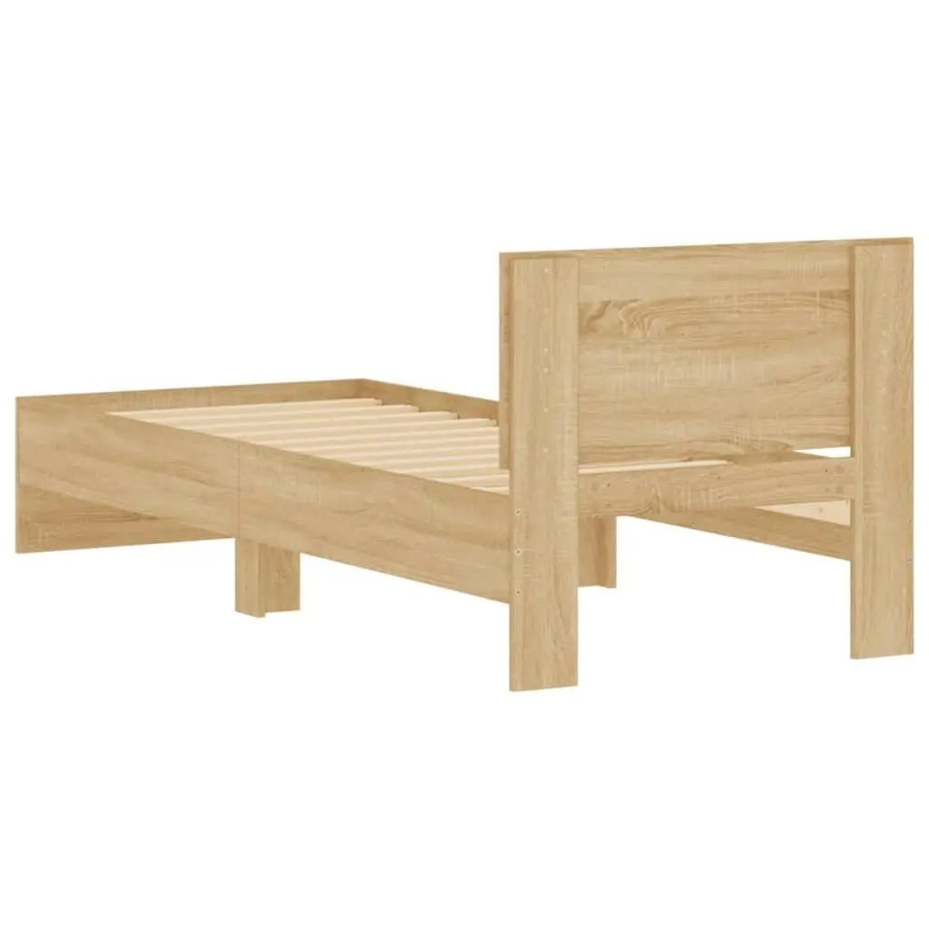 Bed Frame with Headboard Sonoma Oak 90x190 cm Engineered wood 838654