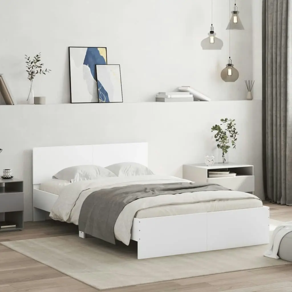 Bed Frame with Headboard White 135x190 cm 3207504