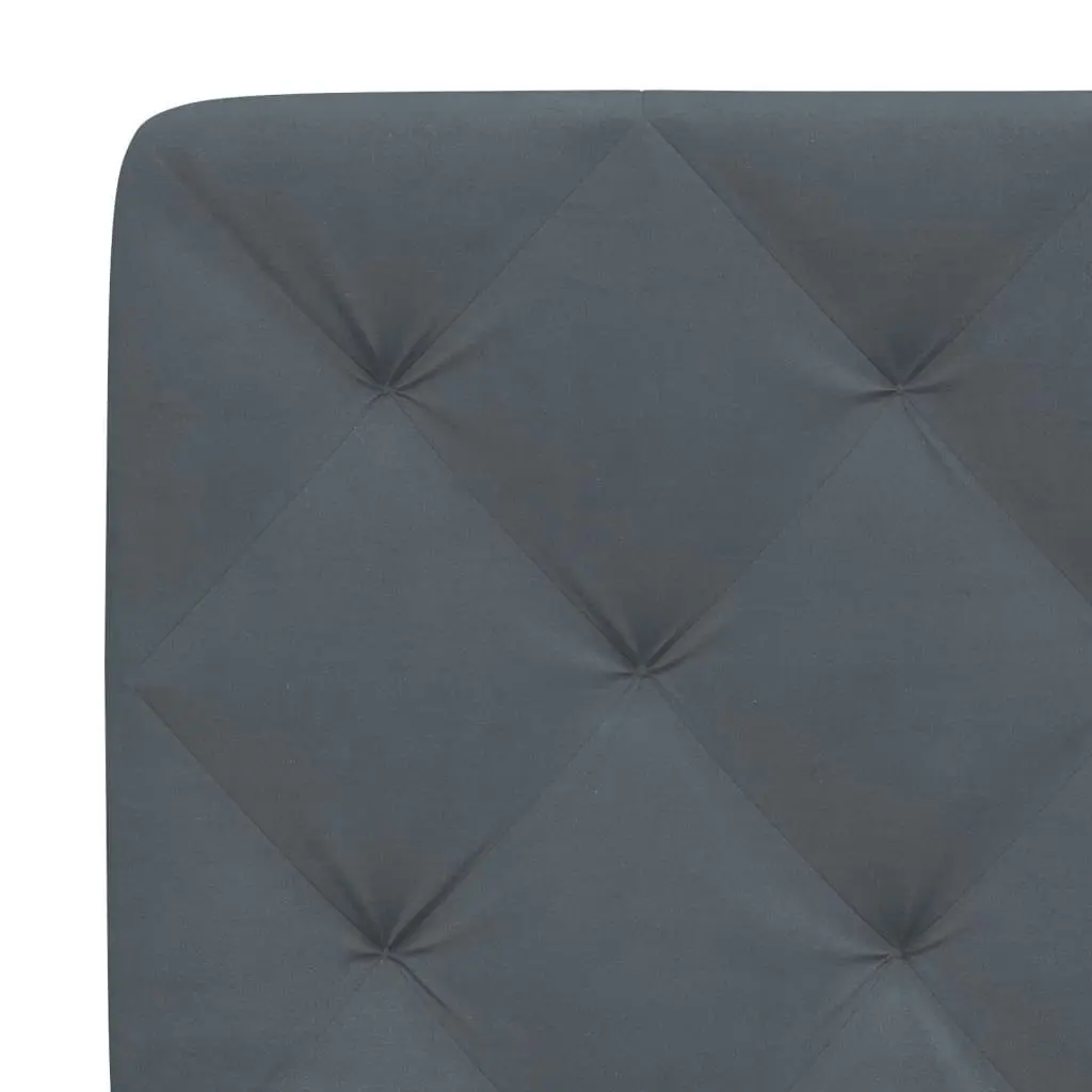 Bed Frame with Headboard Dark Grey 92x187 cm Single Size Velvet 3208246