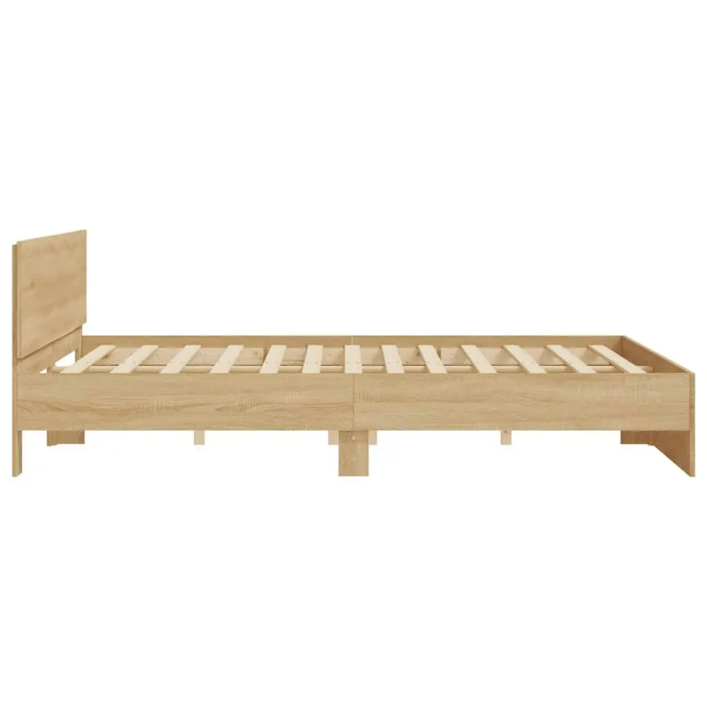 Bed Frame with Headboard Sonoma Oak 183x203 cm King Size 3207464