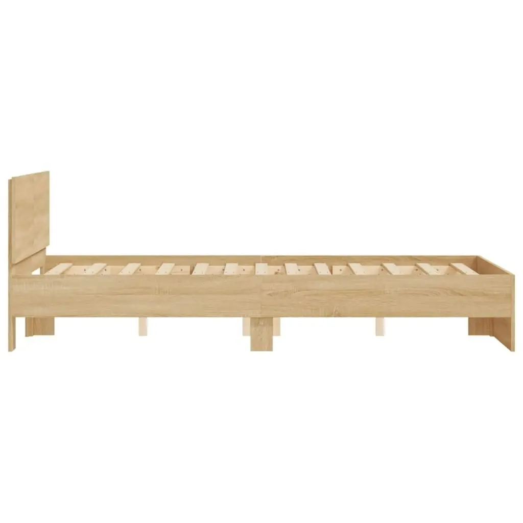 Bed Frame with Headboard Sonoma Oak 135x190 cm 3207506