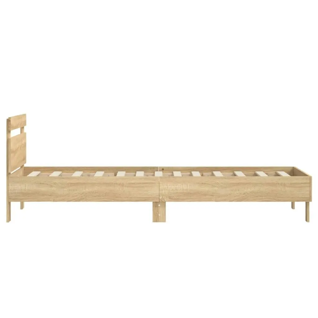 Bed Frame with Headboard Sonoma Oak 90x190 cm Engineered wood 838563