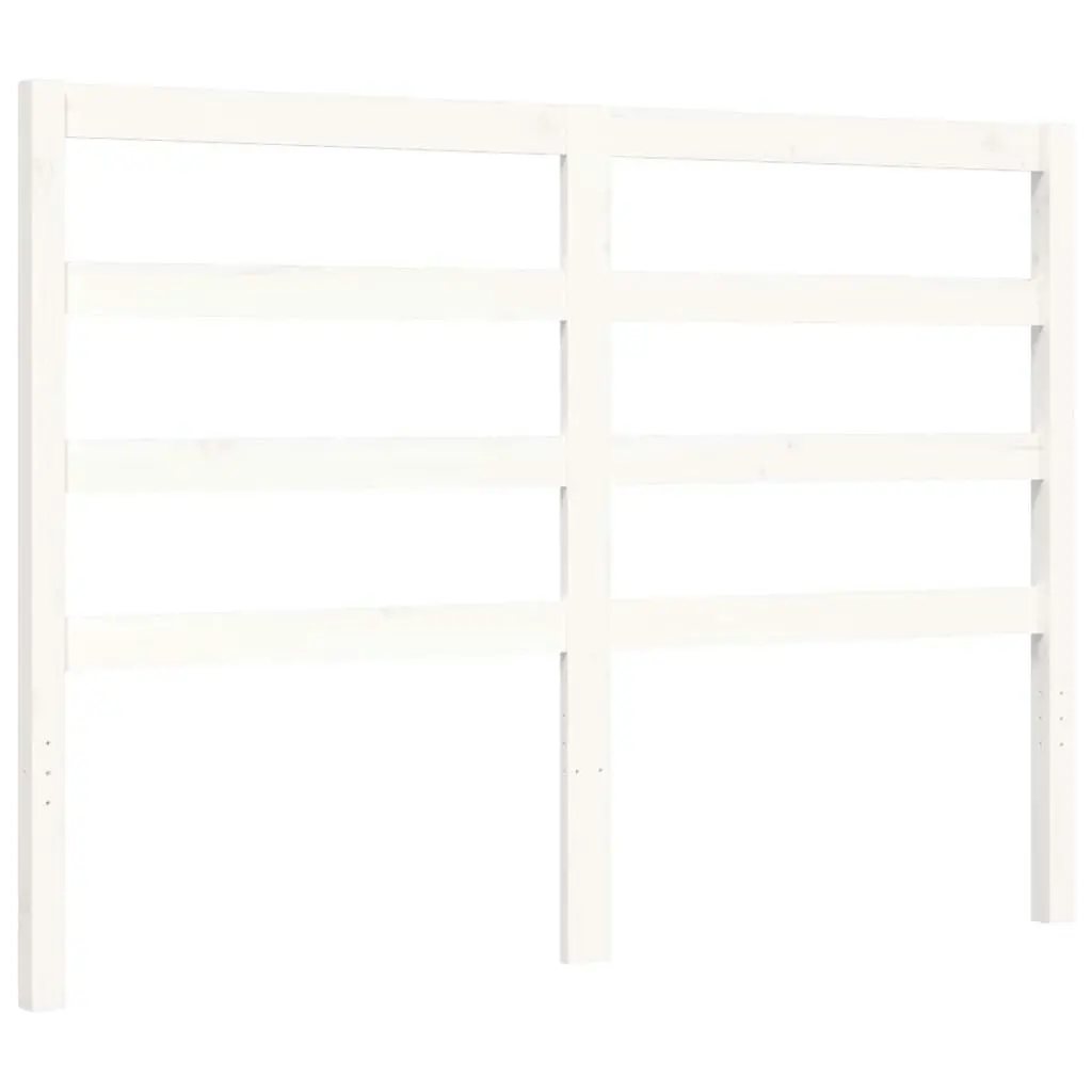 Bed Frame with Headboard White 137x187 cm Double Solid Wood 3191882