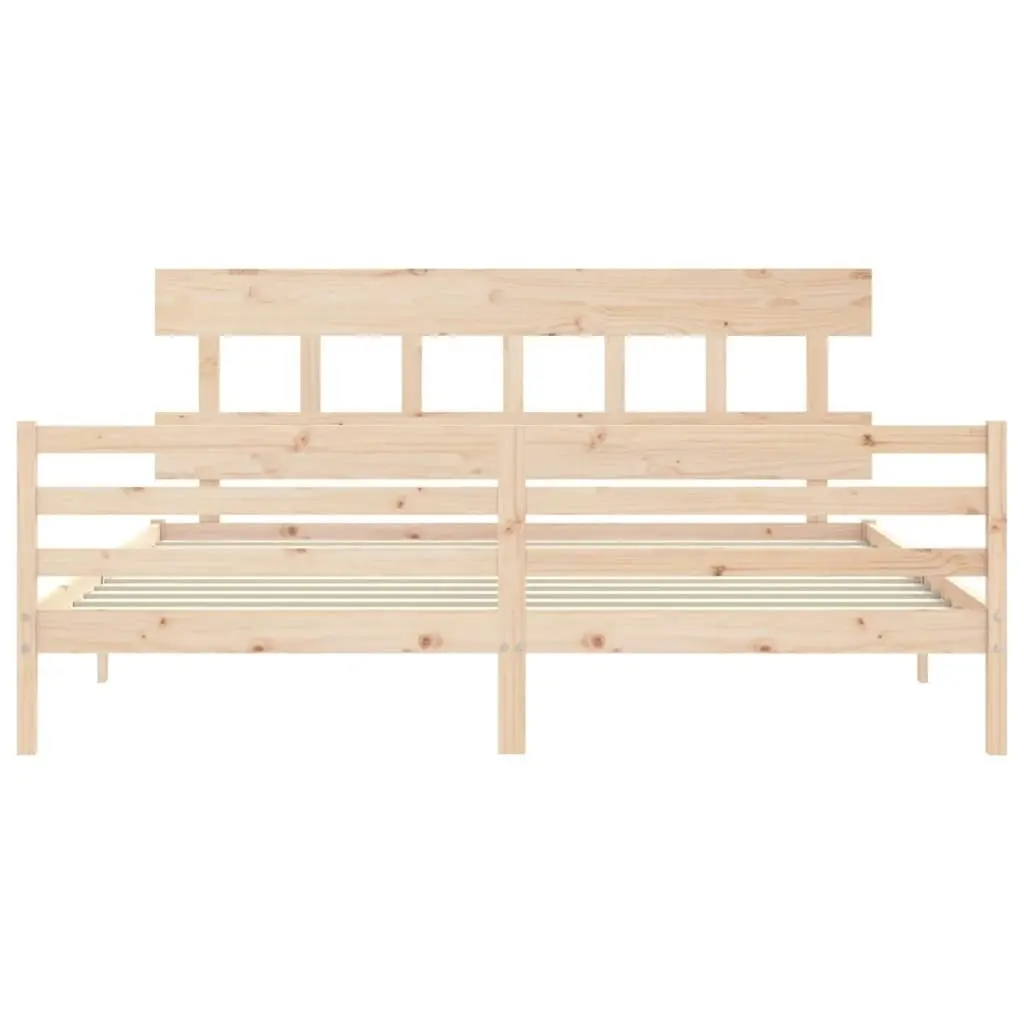 Bed Frame with Headboard 183x203 cm King Solid Wood 3195171