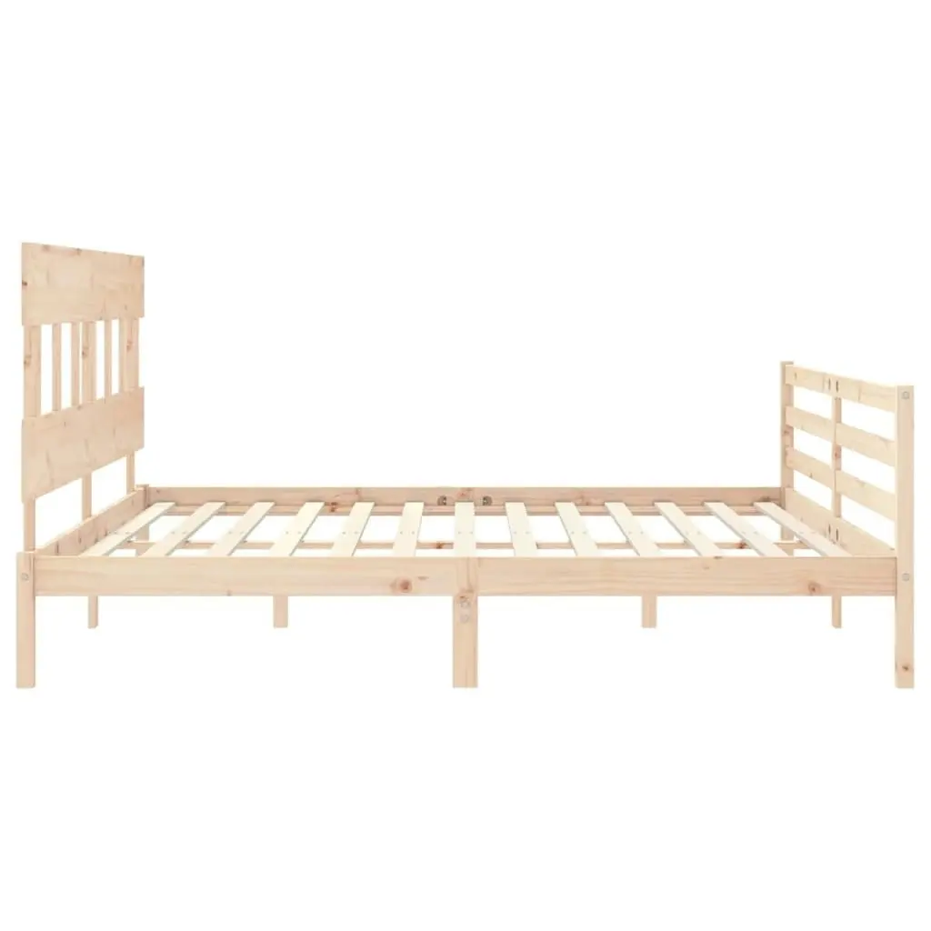 Bed Frame with Headboard 183x203 cm King Solid Wood 3195171