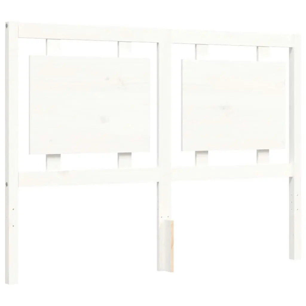 Bed Frame with Headboard White 137x187 cm Double Solid Wood 3192142