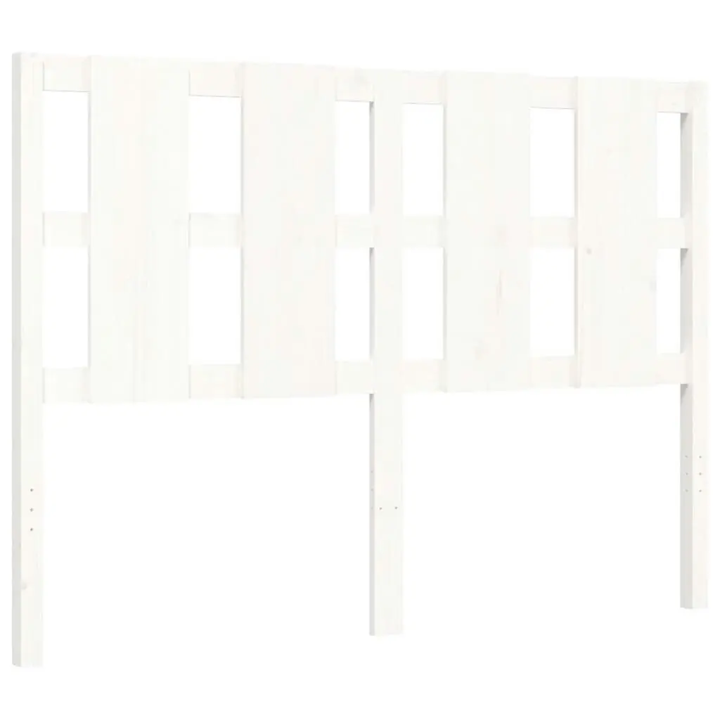 Bed Frame with Headboard White 137x187 cm Double Solid Wood 3192207