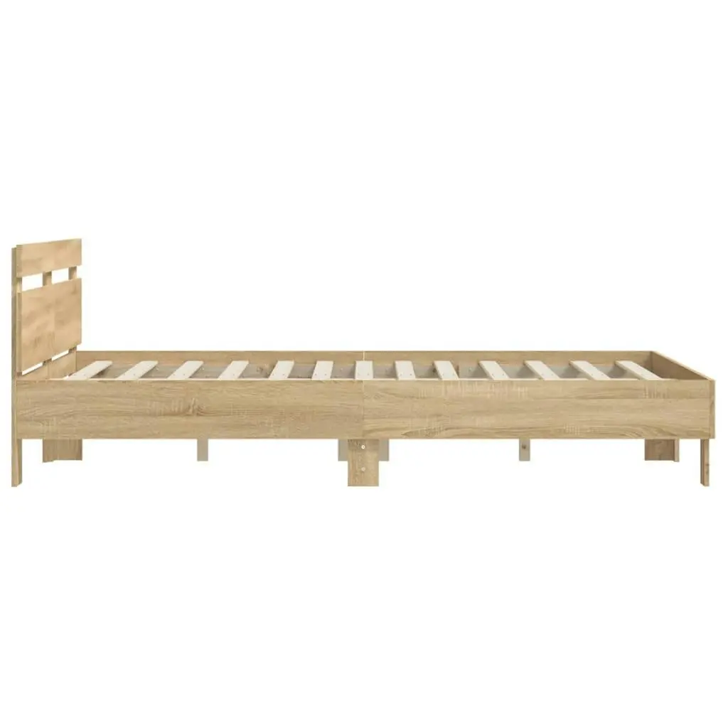 Bed Frame with Headboard Sonoma Oak 150x200 cm Engineered Wood 3207415