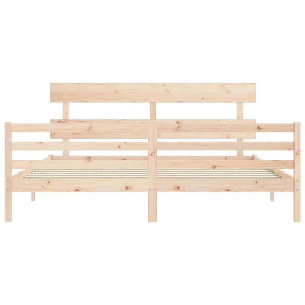 Bed Frame with Headboard 183x203 cm King Solid Wood 3195106