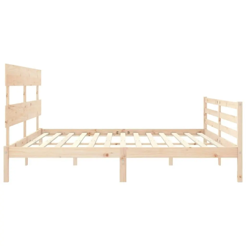 Bed Frame with Headboard 183x203 cm King Solid Wood 3195106