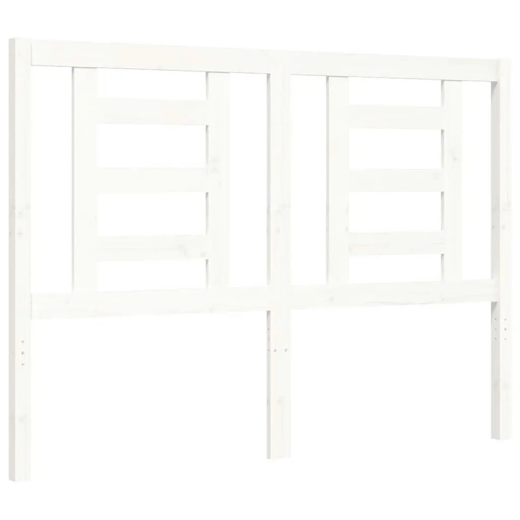 Bed Frame with Headboard White 137x187 cm Double Solid Wood 3192857