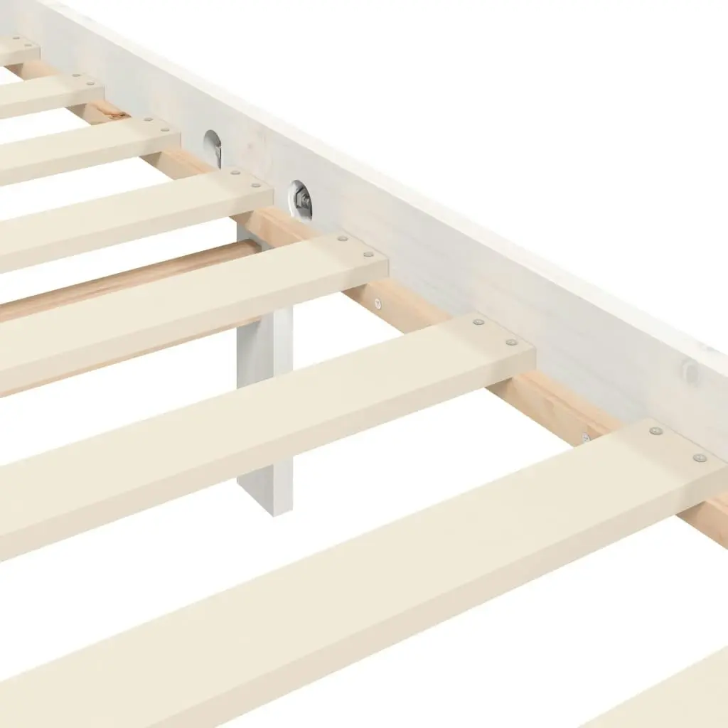 Bed Frame without Mattress White 135x190 cm Solid Wood Pine 3192532