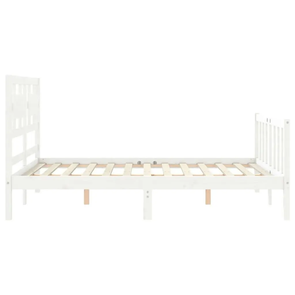 Bed Frame without Mattress White 135x190 cm Solid Wood Pine 3192532