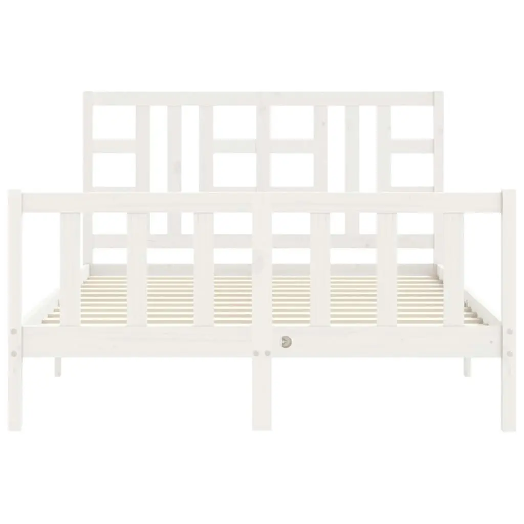 Bed Frame without Mattress White 135x190 cm Solid Wood Pine 3191947