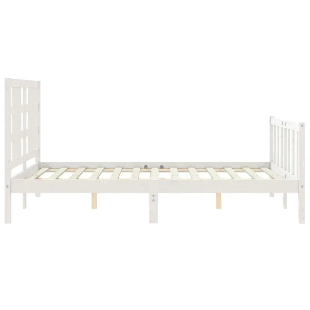 Bed Frame without Mattress White 135x190 cm Solid Wood Pine 3191947