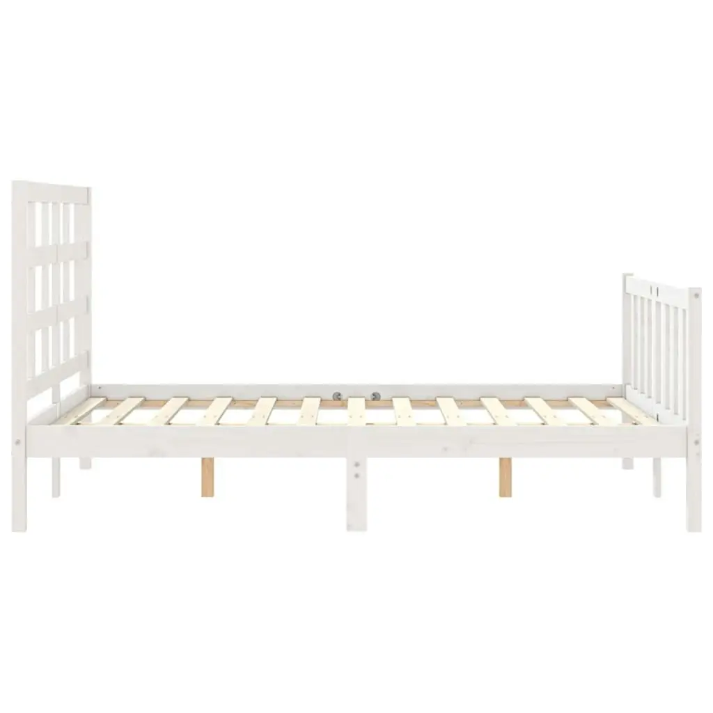 Bed Frame without Mattress White 135x190 cm Solid Wood Pine 3192077