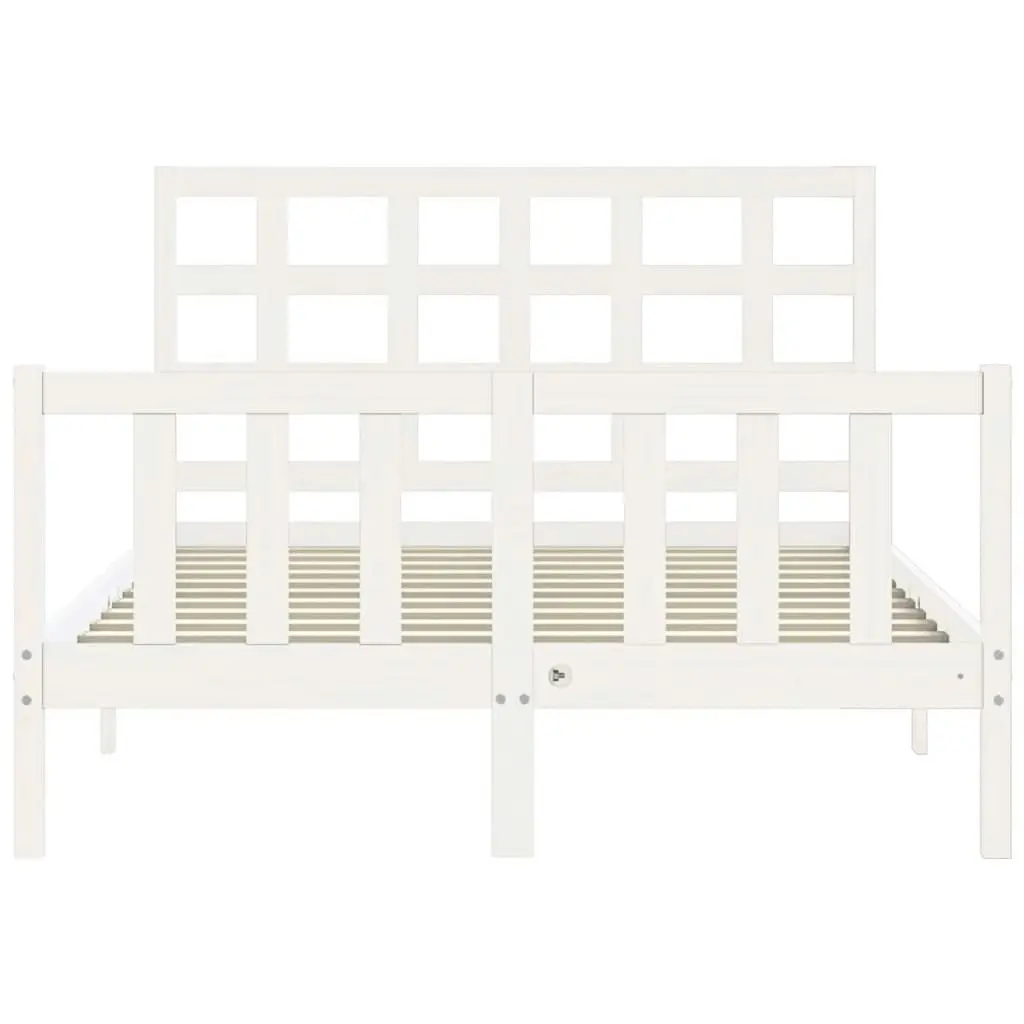 Bed Frame without Mattress White 135x190 cm Solid Wood Pine 3192077