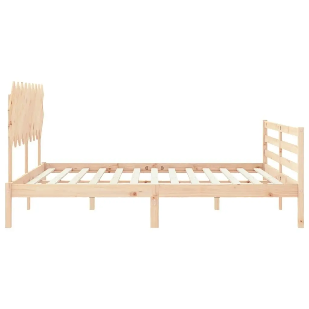 Bed Frame with Headboard 183x203 cm King Solid Wood 3195301