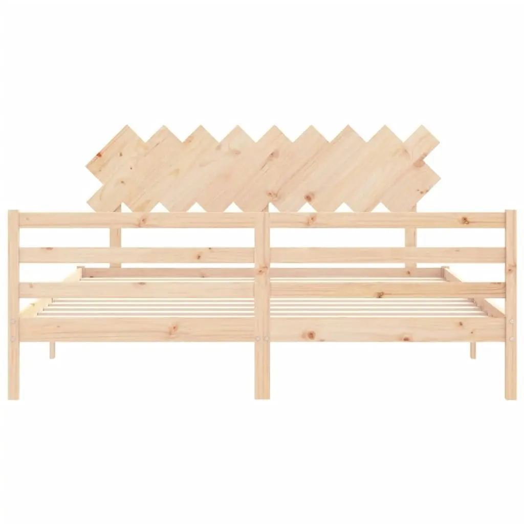 Bed Frame with Headboard 183x203 cm King Solid Wood 3195301