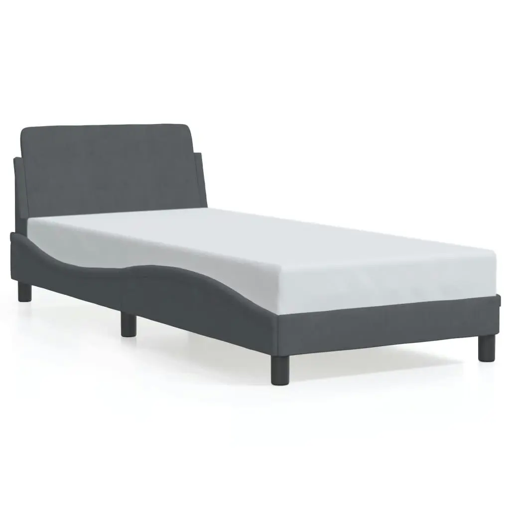 Bed Frame without Mattress Dark Grey 90x190 cm Velvet 3207658