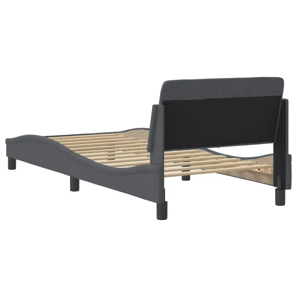 Bed Frame without Mattress Dark Grey 90x190 cm Velvet 3207658