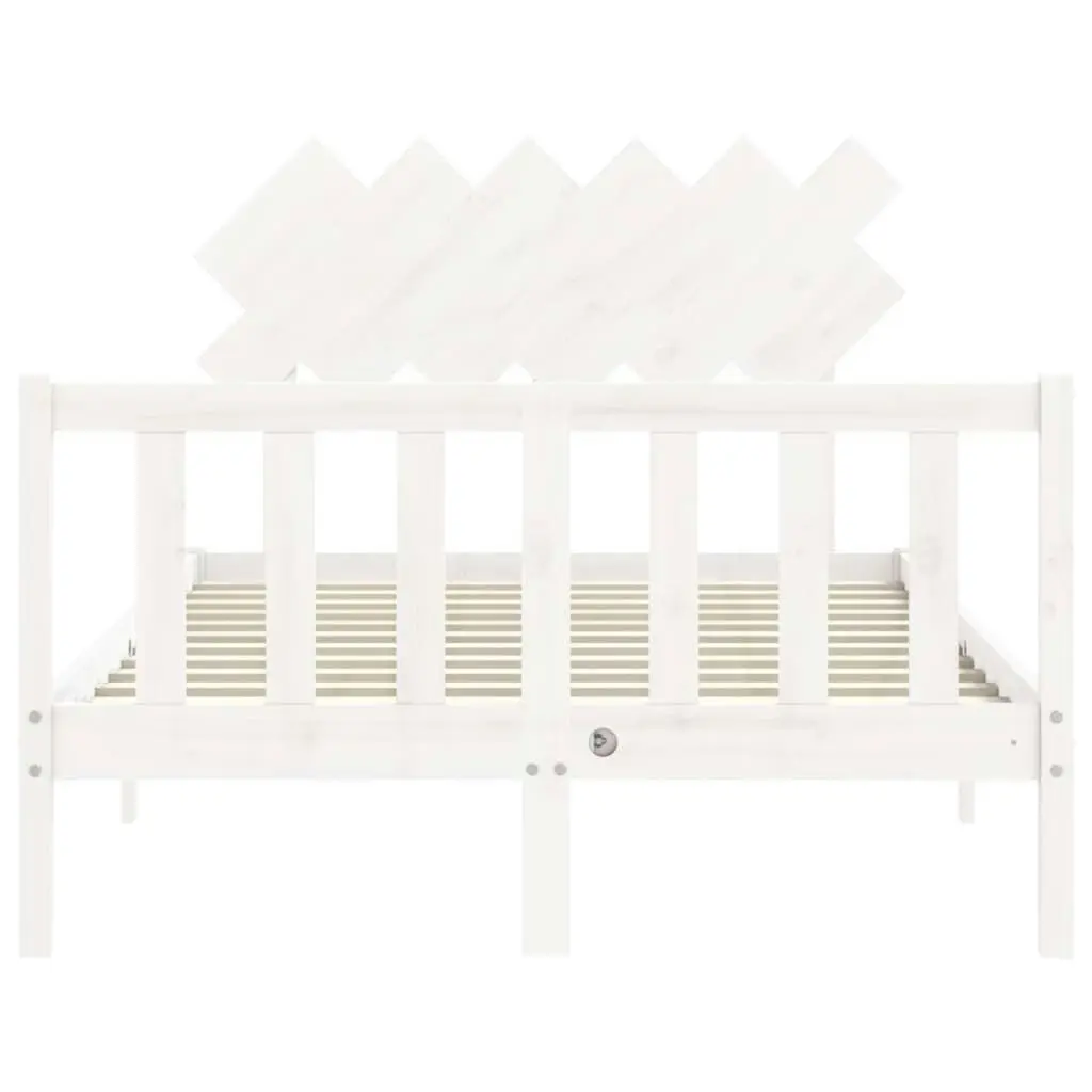 Bed Frame without Mattress White 135x190 cm Solid Wood Pine 3193442