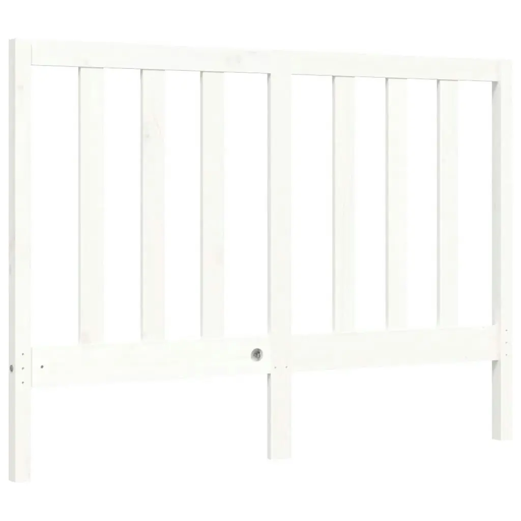 Bed Frame with Headboard White 137x187 cm Double Solid Wood 3193767