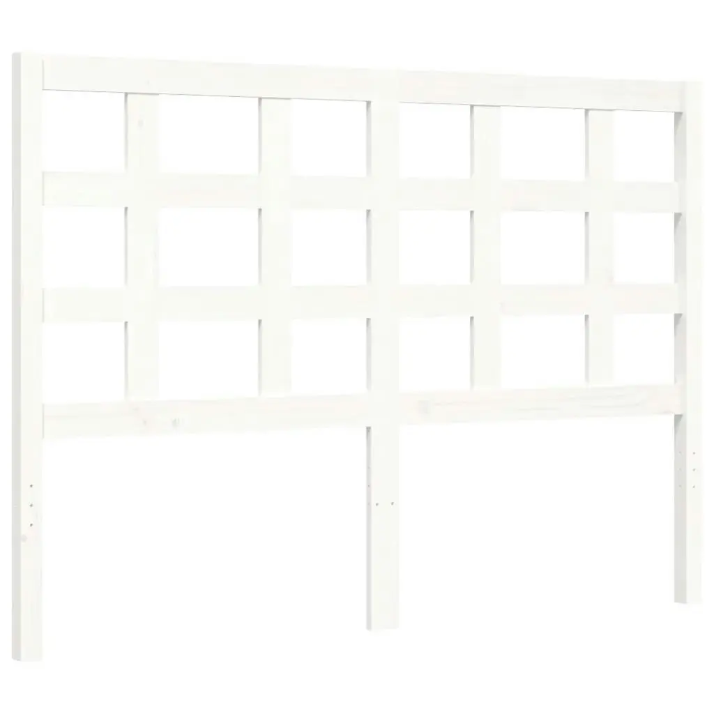 Bed Frame with Headboard White 137x187 cm Double Solid Wood 3193962