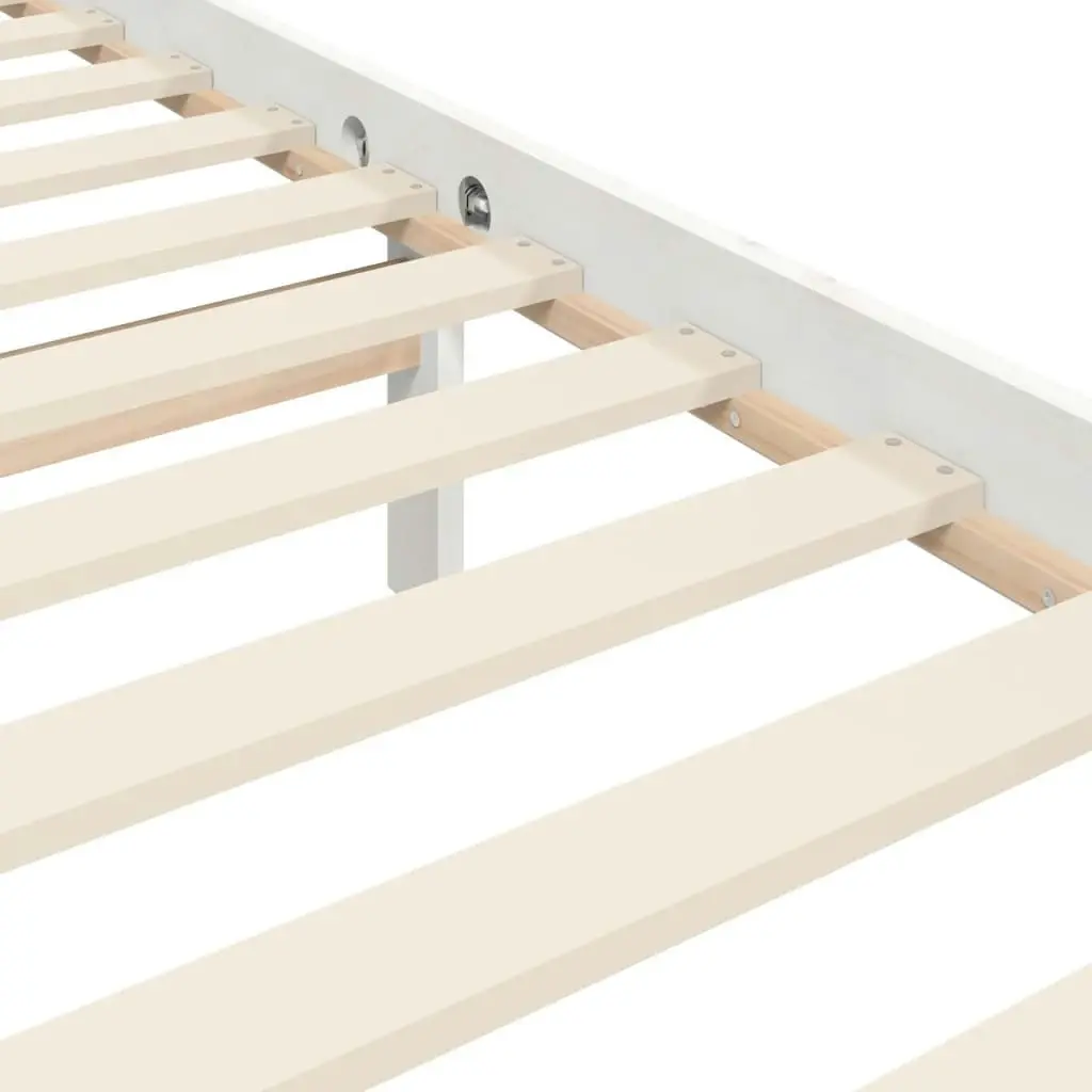 Bed Frame without Mattress White 135x190 cm Solid Wood 3194417