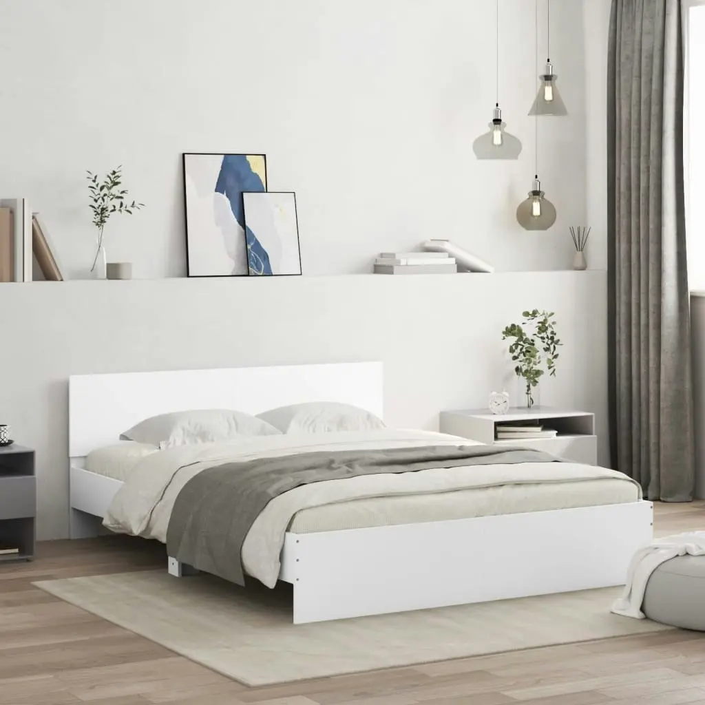 Bed Frame with Headboard White 150x200 cm 3207476