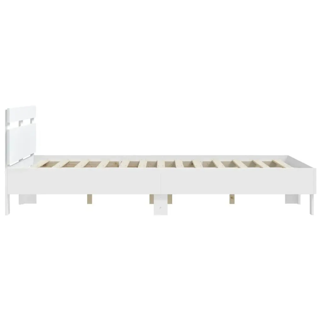 Bed Frame with Headboard White 150x200 cm Engineered Wood 3207413