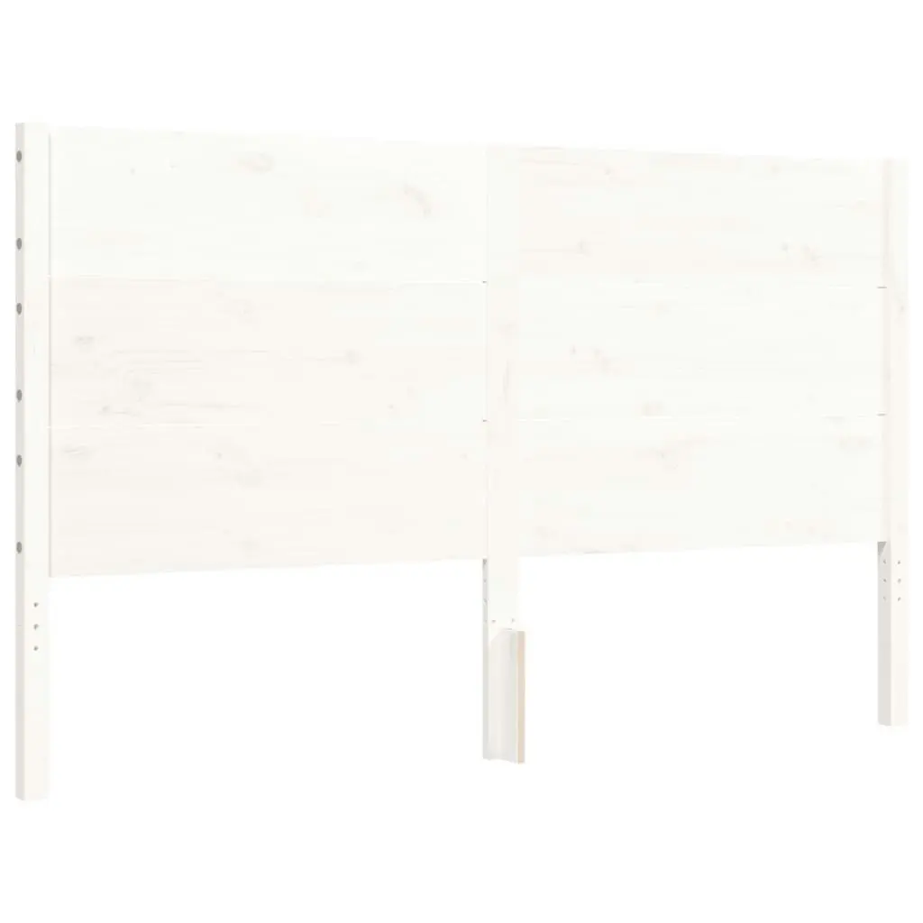 Bed Frame with Headboard White 153x203 cm Queen Solid Wood 3192757