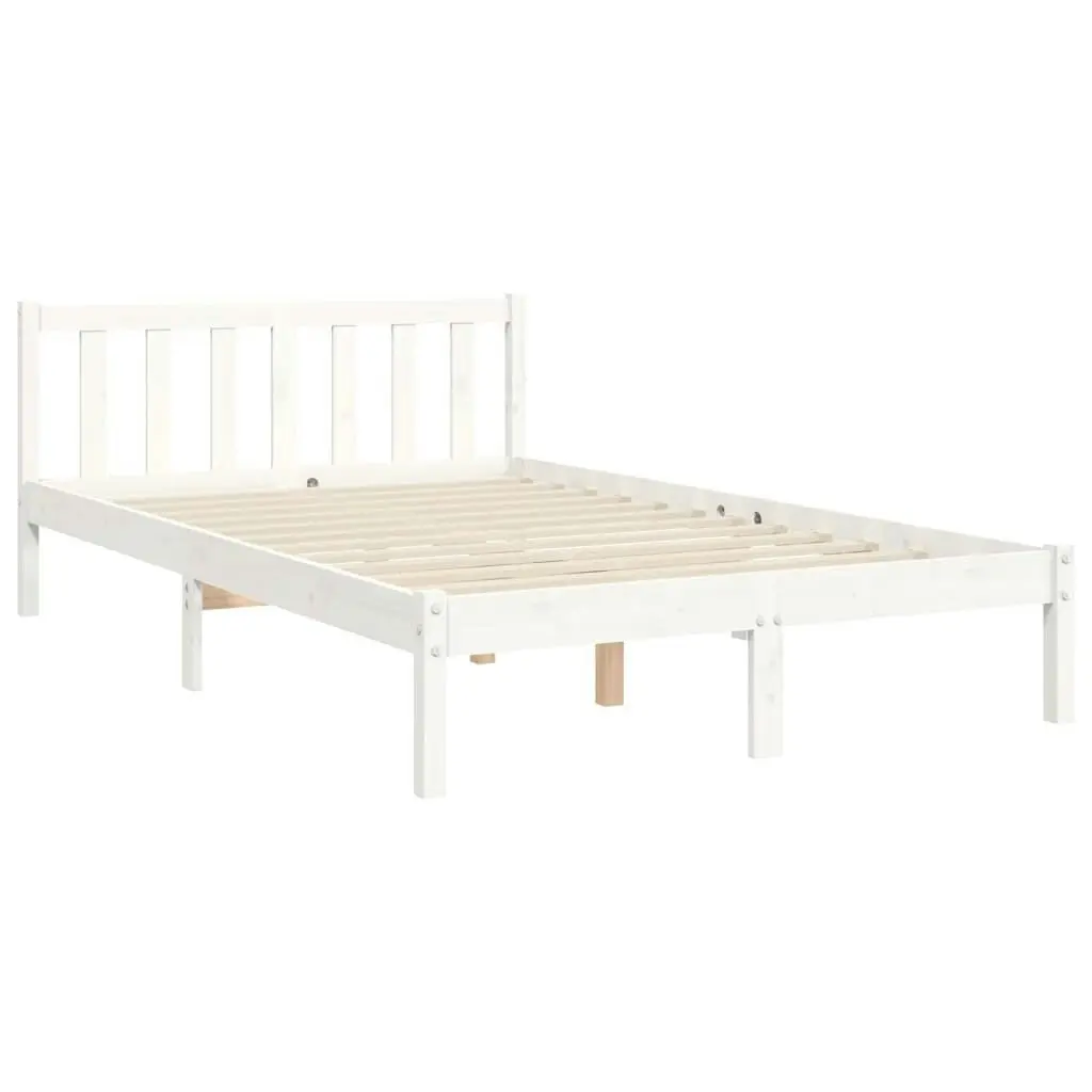 Bed Frame without Mattress White 150x200 cm Solid Wood Pine 3191912