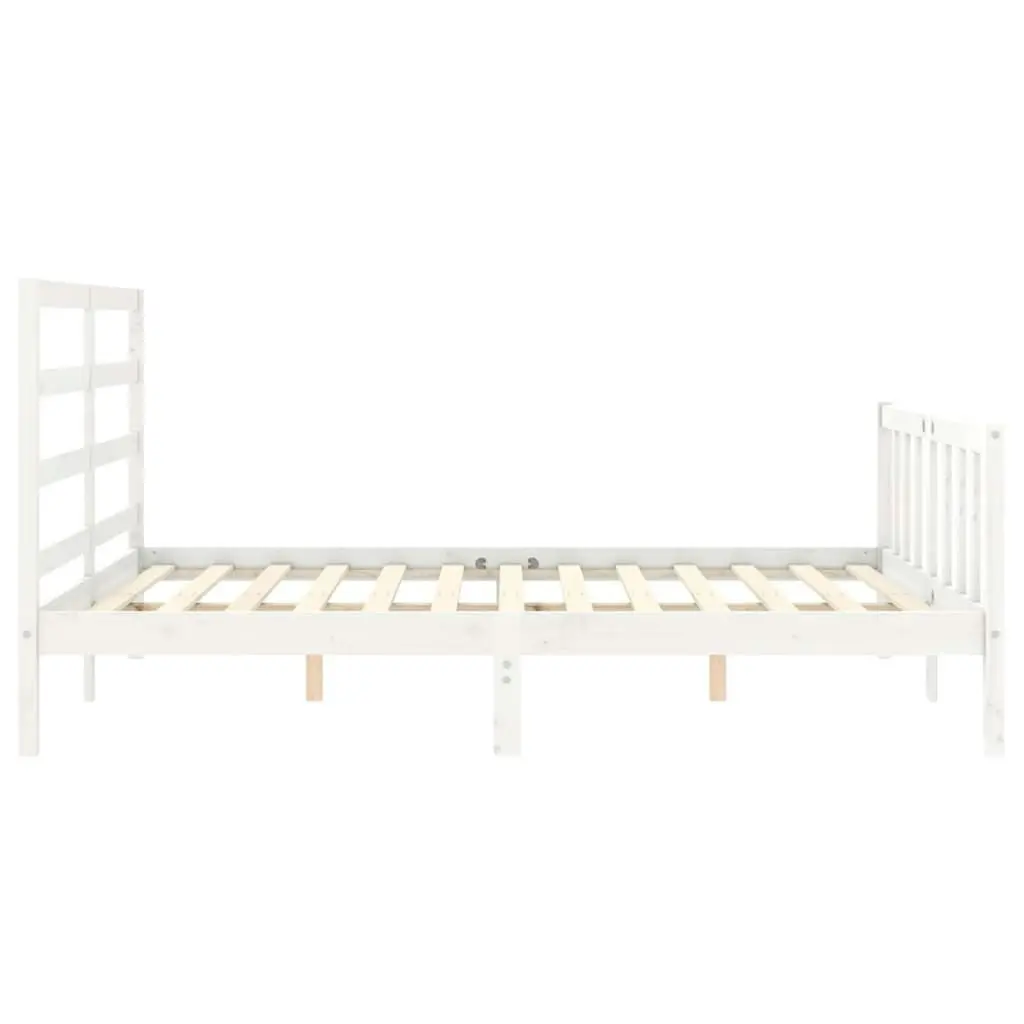 Bed Frame without Mattress White 150x200 cm Solid Wood Pine 3191912