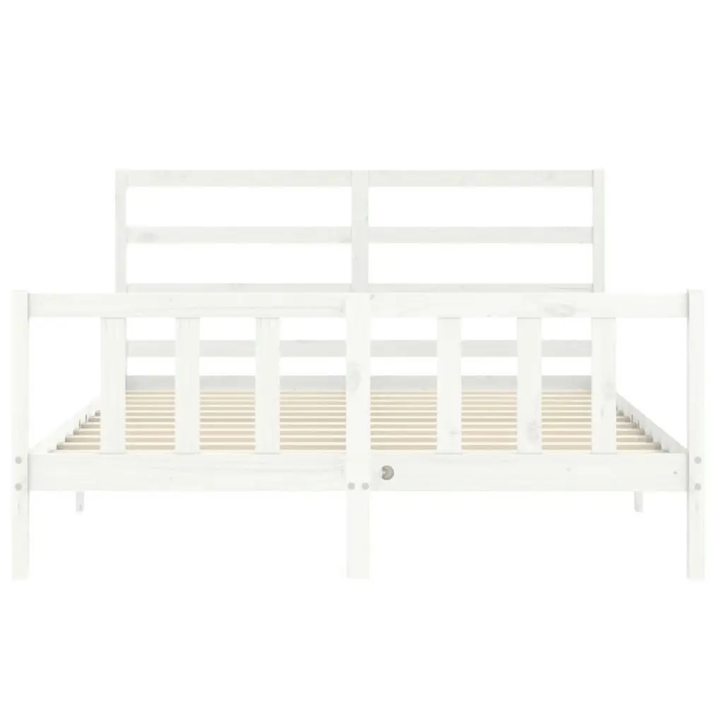 Bed Frame without Mattress White 150x200 cm Solid Wood Pine 3191912