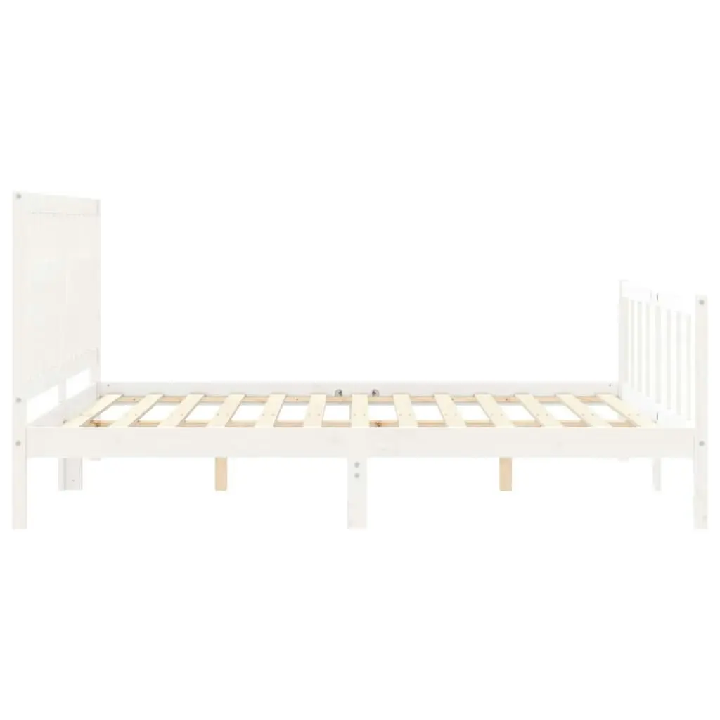 Bed Frame without Mattress White 150x200 cm Solid Wood Pine 3192432