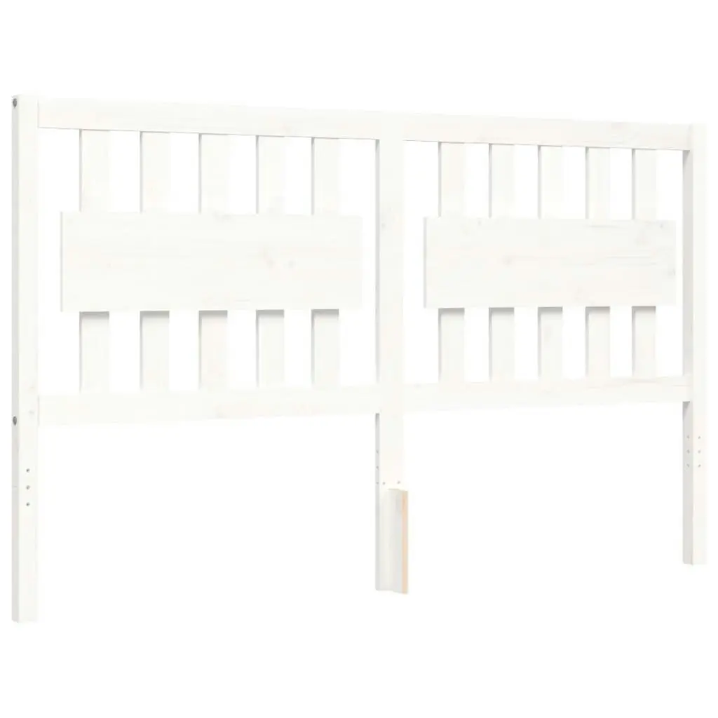 Bed Frame without Mattress White 150x200 cm Solid Wood Pine 3192432