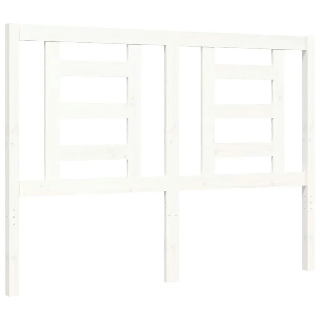 Bed Frame with Headboard White 137x187 cm Double Solid Wood 3194677