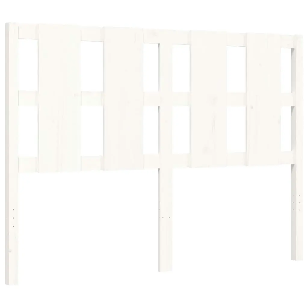 Bed Frame with Headboard White 137x187 cm Double Solid Wood 3194092