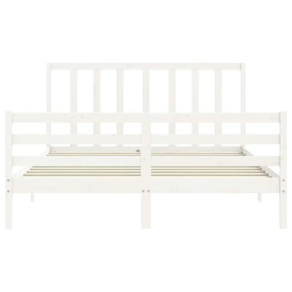 Bed Frame without Mattress White 150x200 cm Solid Wood Pine 3193797