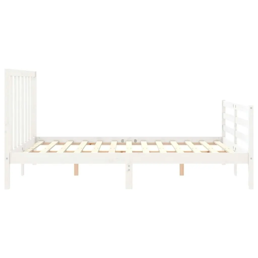 Bed Frame without Mattress White 150x200 cm Solid Wood Pine 3193797