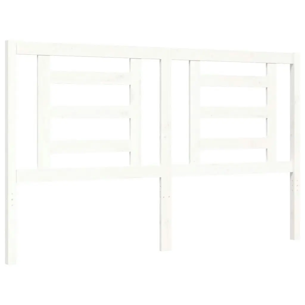 Bed Frame with Headboard White 153x203 cm Queen Solid Wood 3194707