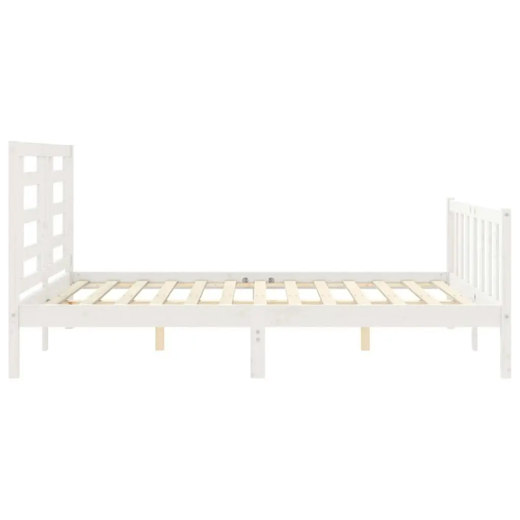 Bed Frame without Mattress White 150x200 cm Solid Wood Pine 3192887