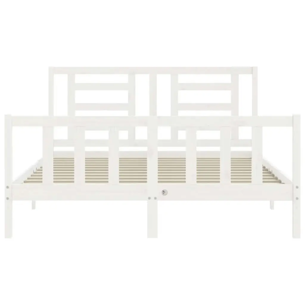 Bed Frame without Mattress White 150x200 cm Solid Wood Pine 3192887