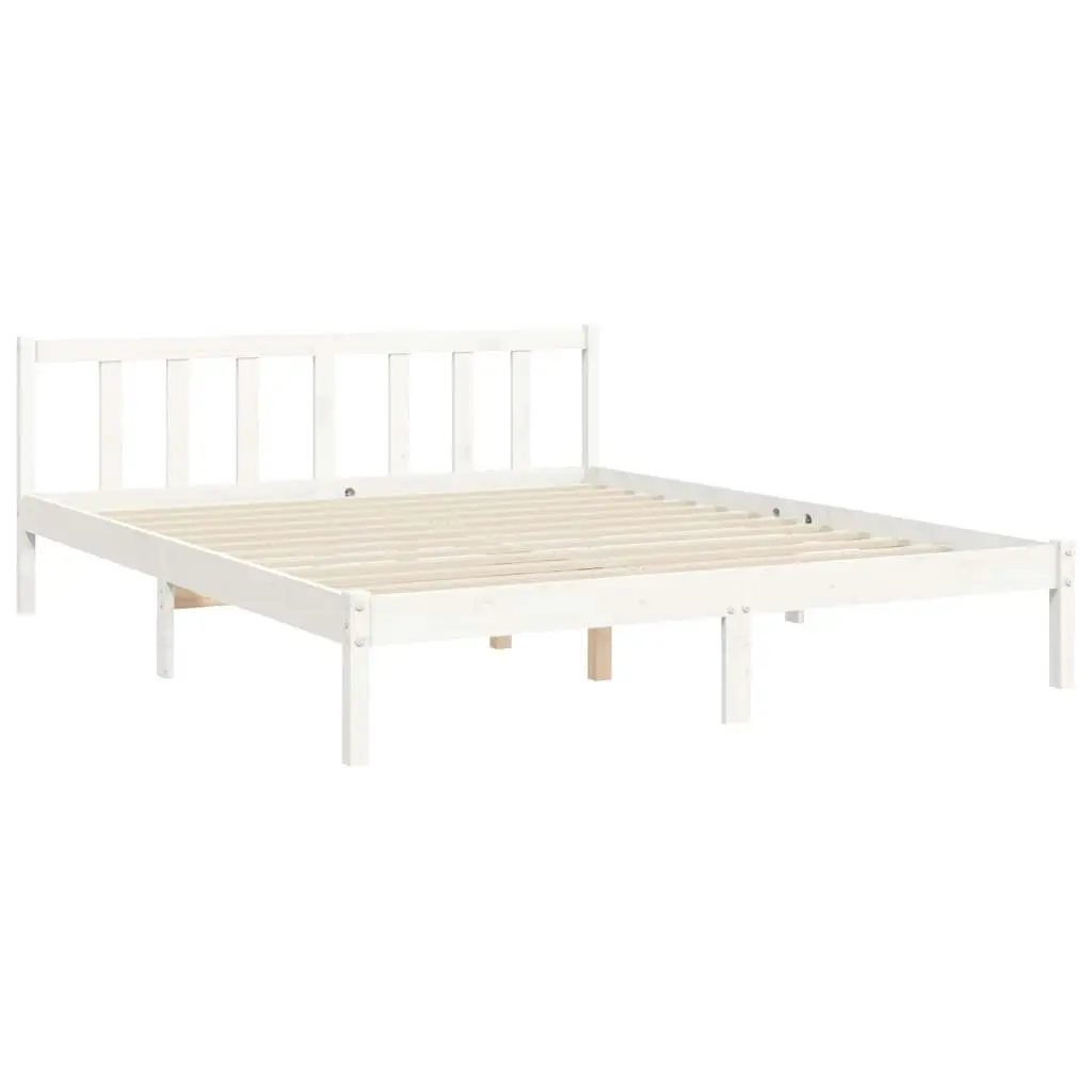 Bed Frame without Mattress White 150x200 cm Solid Wood Pine 3193277