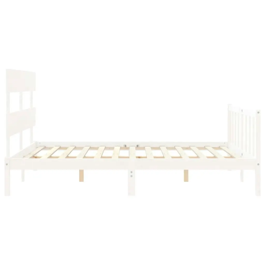 Bed Frame without Mattress White 150x200 cm Solid Wood Pine 3193277